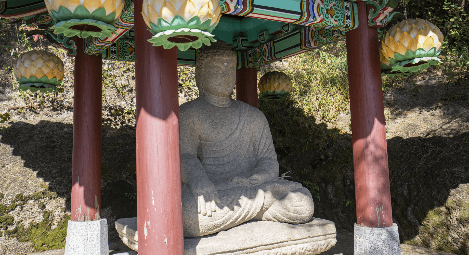 Stone Seated Buddha and Square Pedestal from Gyeongju 01