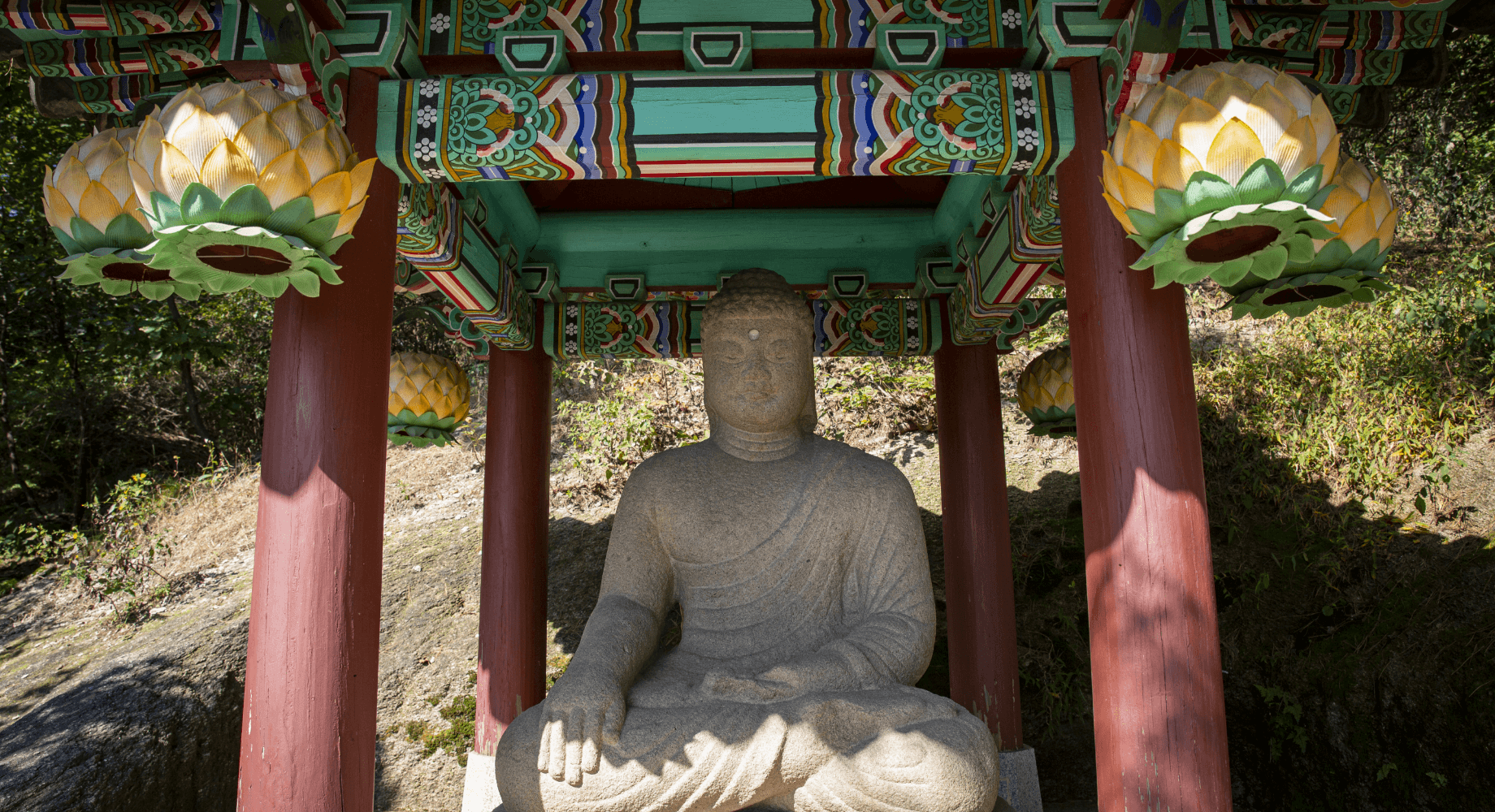 Stone Seated Buddha and Square Pedestal from Gyeongju 02